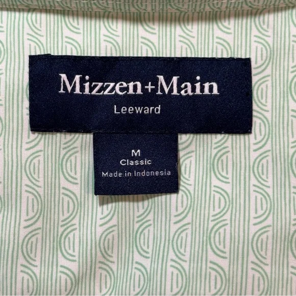 Mizzen+Main Leeward Shirt Men’s Medium Neptune Saguaro Green Stretch Classic Fit - Picture 7 of 11